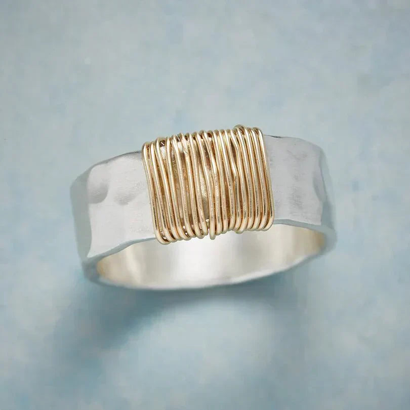 Boho Tråd Ring i Guld | Rosendal