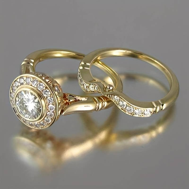 Vintage ring i guld og zirconium I Rosendal