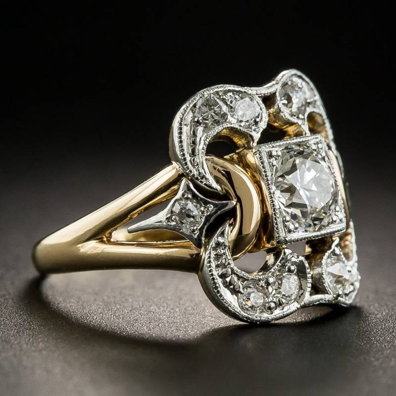 Vintage ring i guld med zirkonium I Rosendal